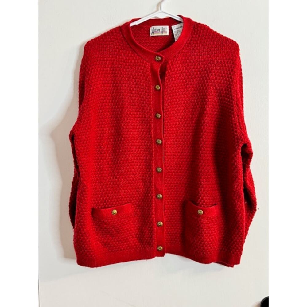 Vintage Ashley Hill Red Sweater Women's Size Large,Cottage,Preppy,Regency